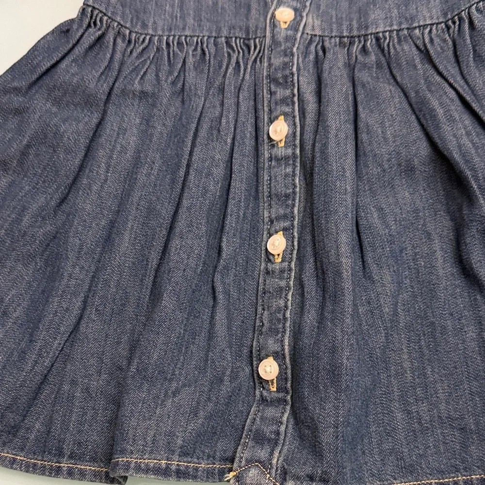 Ralph Lauren Girls Denim Shirt Dress in Blue with Embroidered Pony